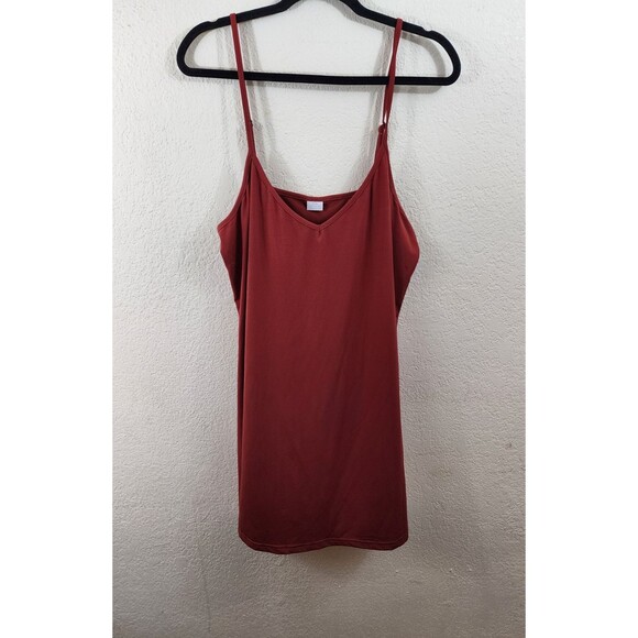 City Chic Womens Size 16 Red Spaghetti Strap V-Neck Tank Slip Dress - Picture 1 of 5
